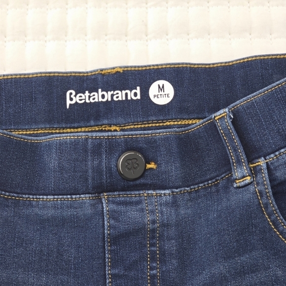 Betabrand Yoga Denim Pull-On High-Rise Bootcut Jeans, Size Medium Petite - Picture 9 of 10